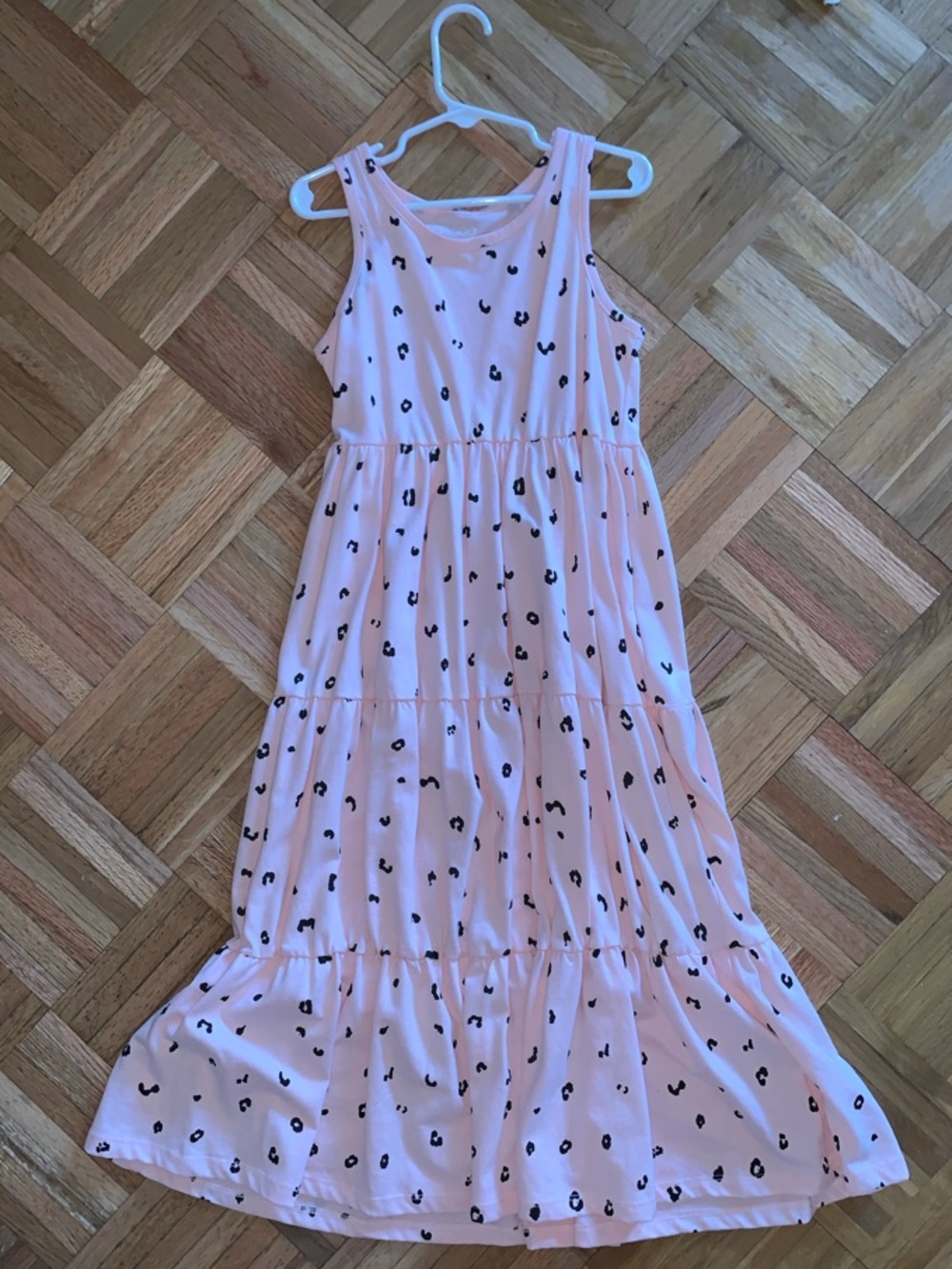 EUC Girls Tiered Maxi Dress Light Pink Sleeveless Size M 7/8